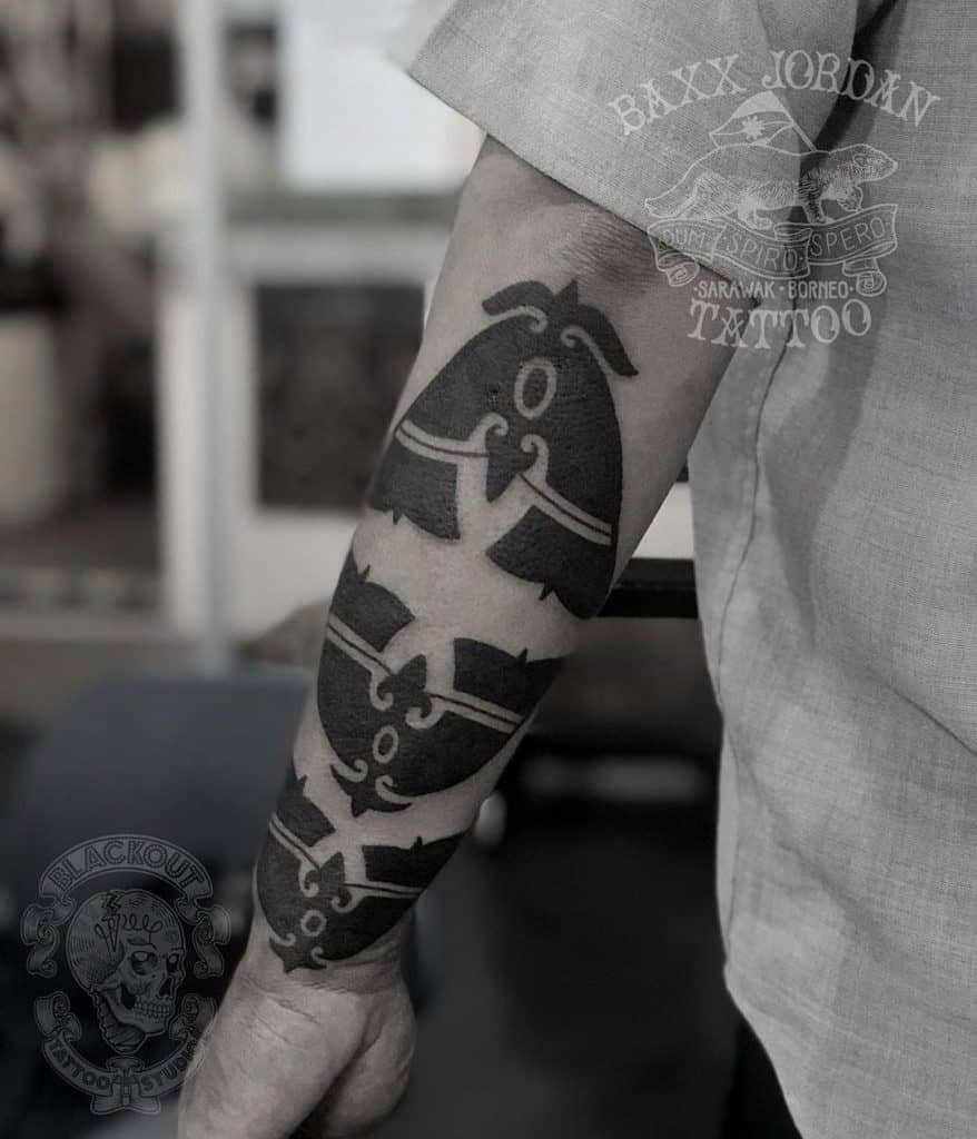 Dayak tattoo on the forearm