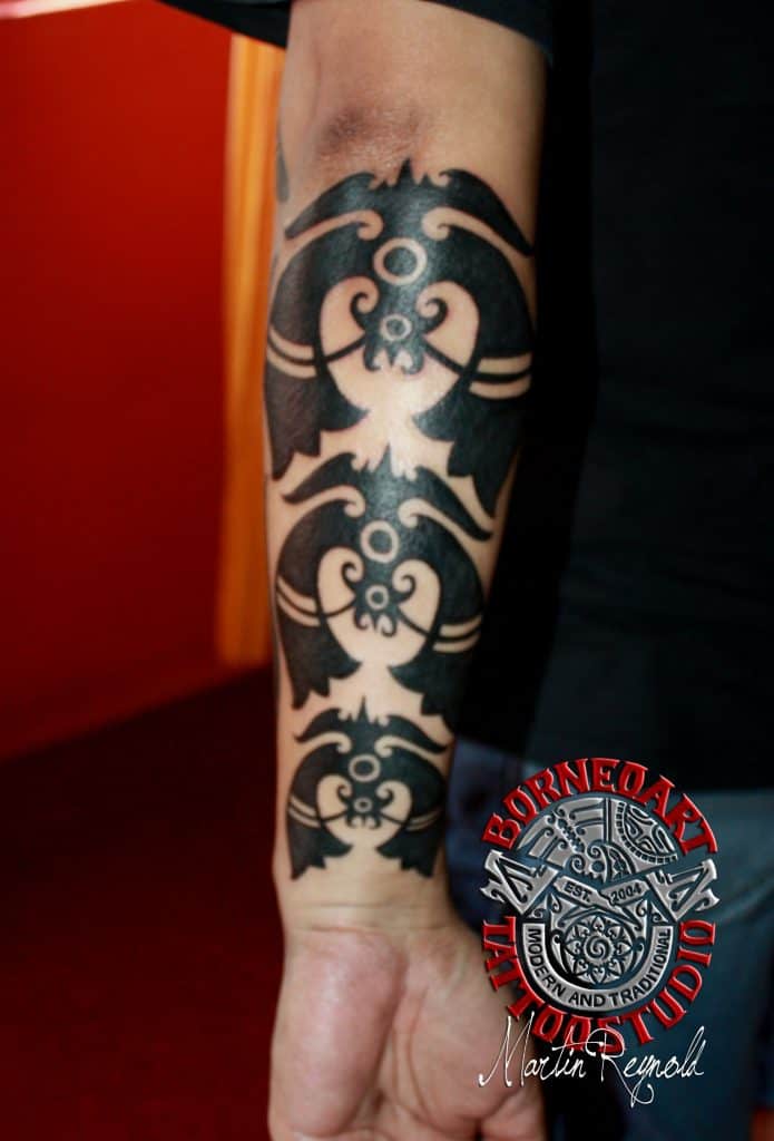 Dayak tattoo on the forearm
