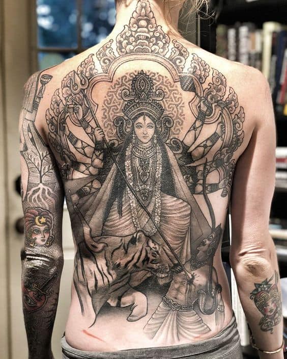 Durga Tattoos Explained: Meanings, Common Themes & More