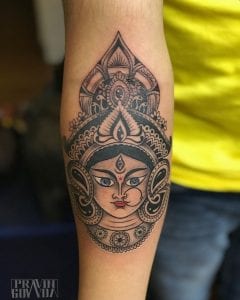 Durga tattoo on forearm