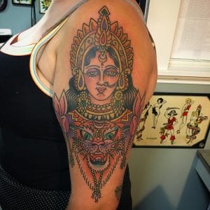 Durga tattoo on the arm