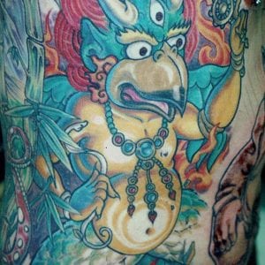 Garuda tattoo on the skin