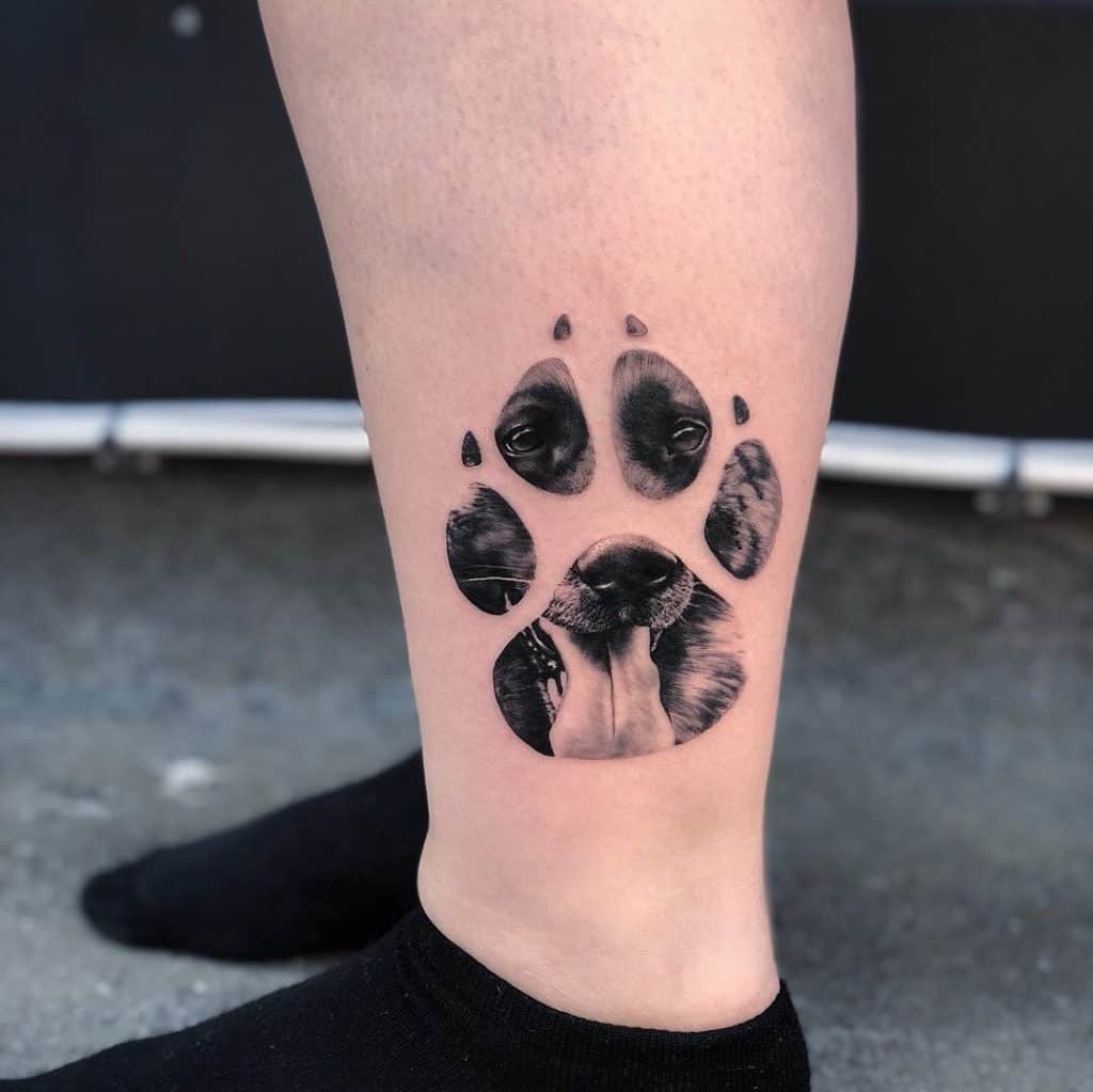 Dog Paw Tattoo Drawing