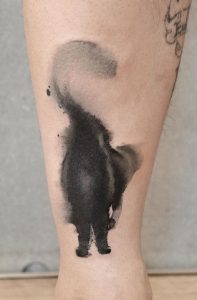 Black And Grey Watercolor Tattoo