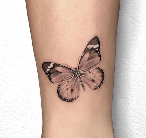Black and Grey Butterfly Tattoo