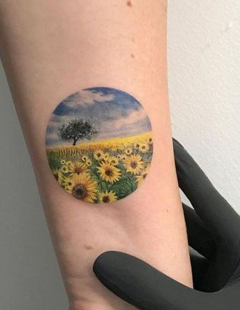 Fields of Sunflowers Tattoo