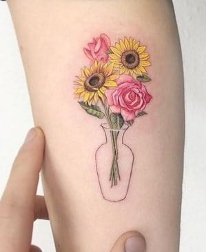 Sunflower Bouquet Tattoo