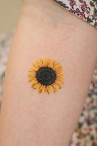 Sunflower without Stem Tattoos