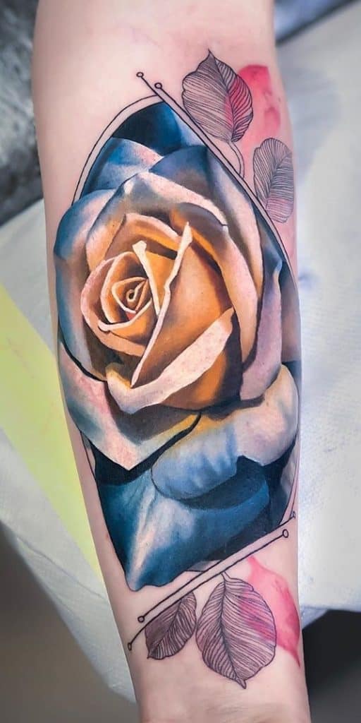 Contemporary Rose Tattoo