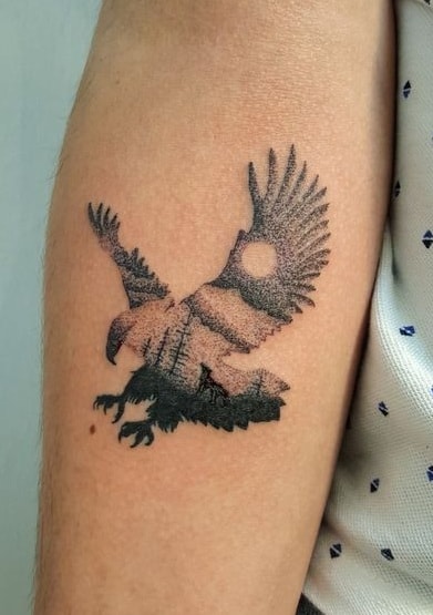 Dot-work Eagle Tattoo