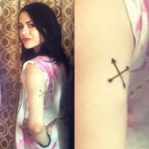 Frances Bean Cobain's Crossed Arrow Tattoo