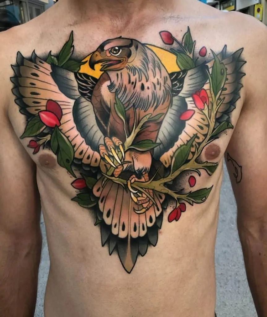 Нео-традиционная татуировка орла