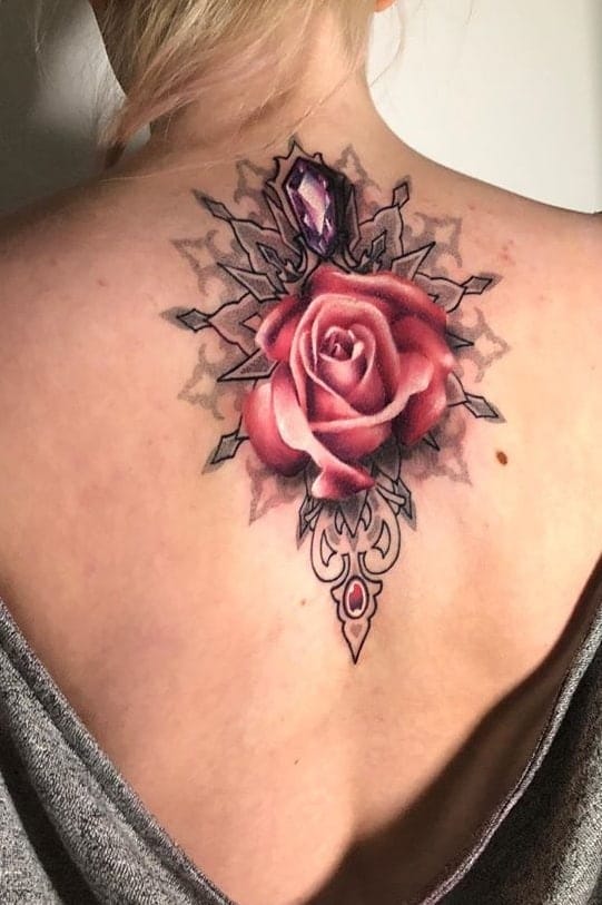Ornamental Rose Tattoo