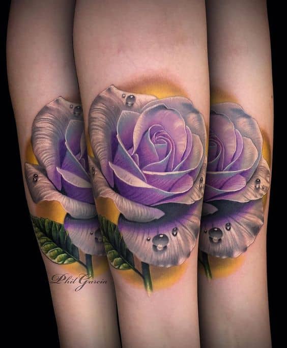 Realistic Rose Tattoo