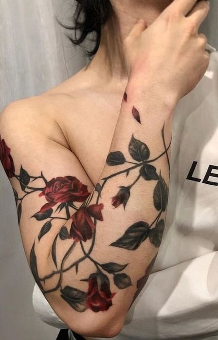 Rose Sleeve Tattoo