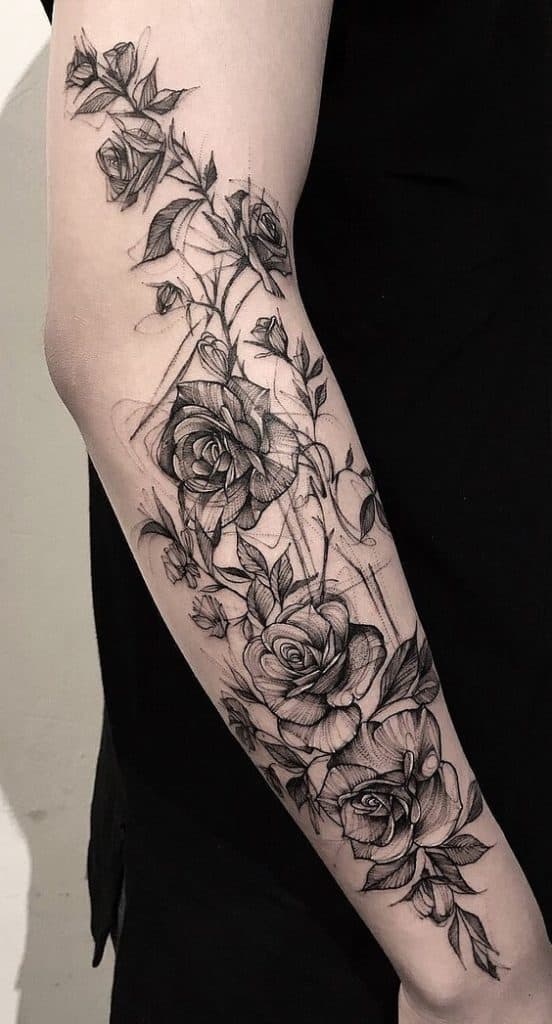 Sketchy Rose Tattoo
