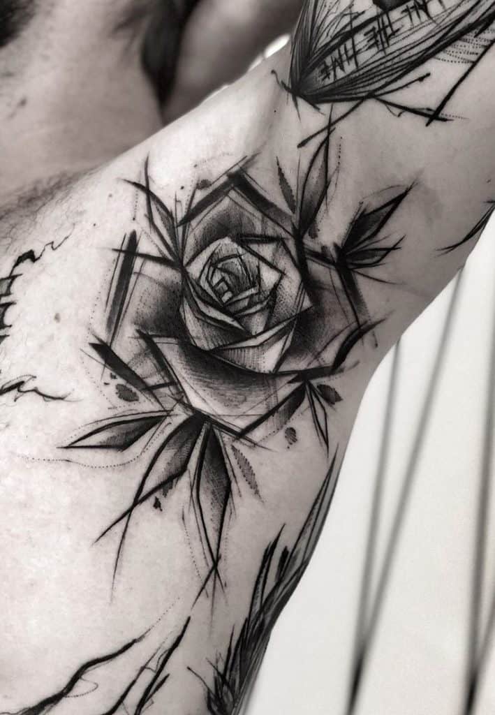 Sketchy Rose Tattoo