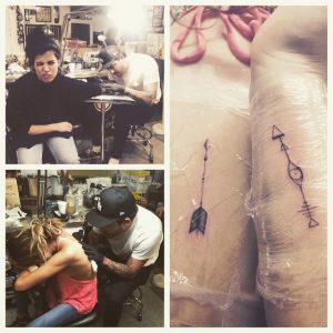 Stephanie Branco and Sarah Hyland Arrow Tattoos
