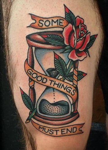 American Traditional Lettering Tattoo 