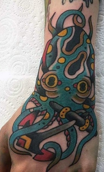 American Traditional Octopus Tattoo