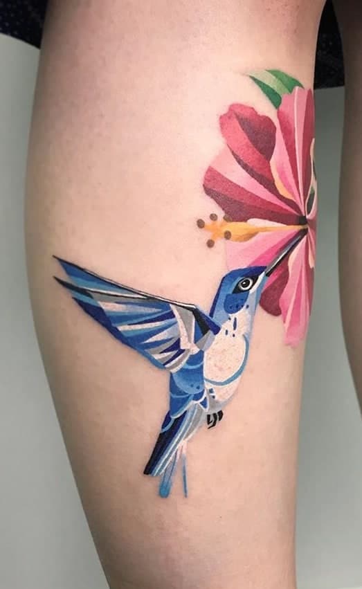 Contemporary Hummingbird Tattoo