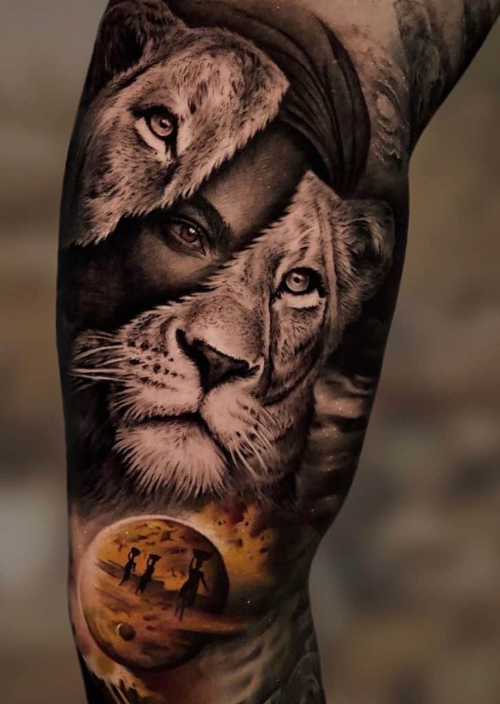 Contemporary Lion Tattoo