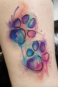 Dog Paw Sketch Tattoo