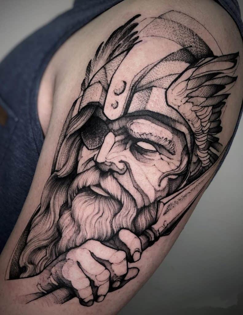 Dot-work Odin Tattoo