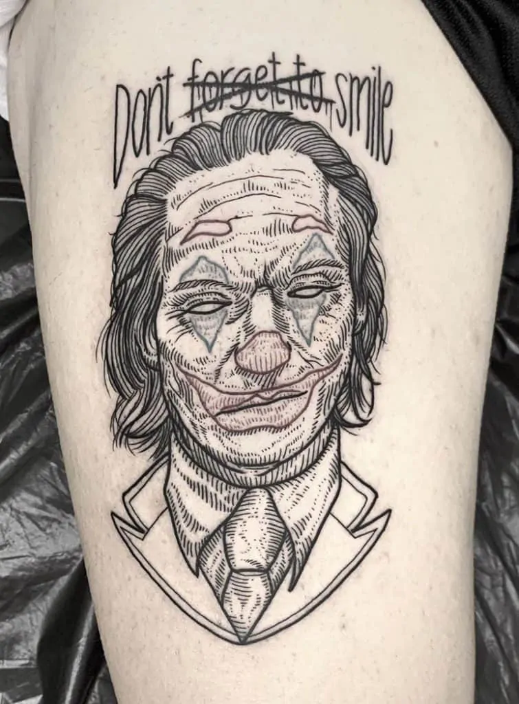 Etching Joker Tattoo