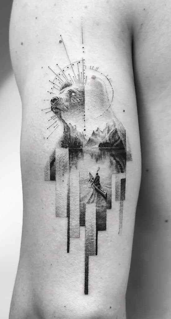 Graphic Bear Tattoo