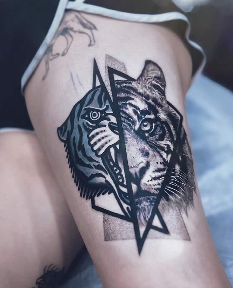 Graphic Tiger Tattoo