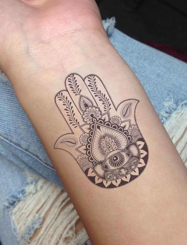 Hamsa Tattoo on Wrist