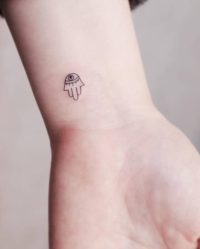 Hamsa Tattoo on Wrist