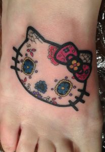Hello Kitty Sugar Skull Tattoo