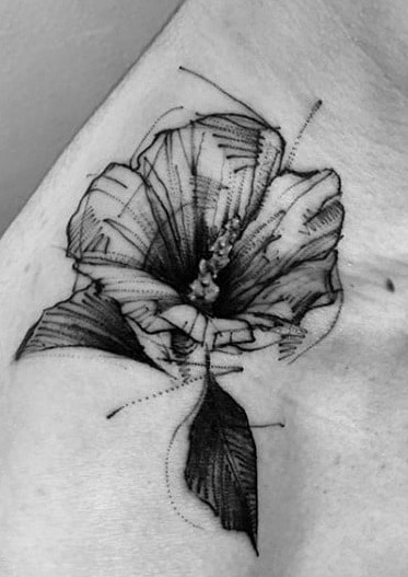 Hibiscus Sketch Tattoo