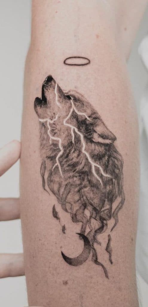 Howling Wolf Tattoo