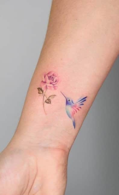 Hummingbird Tattoo on Wrist 