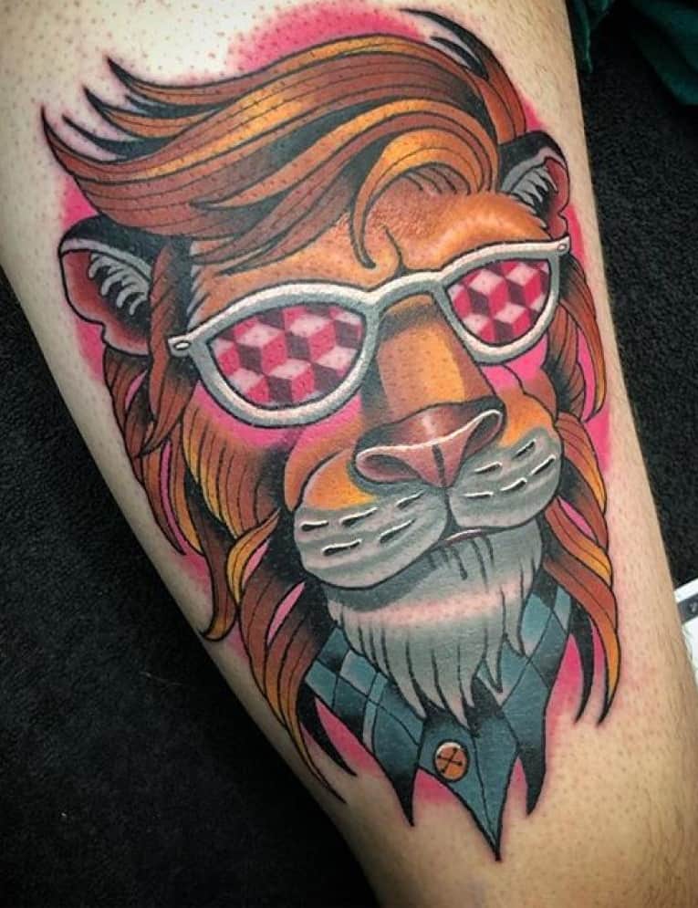 Illustrative Lion Tattoo