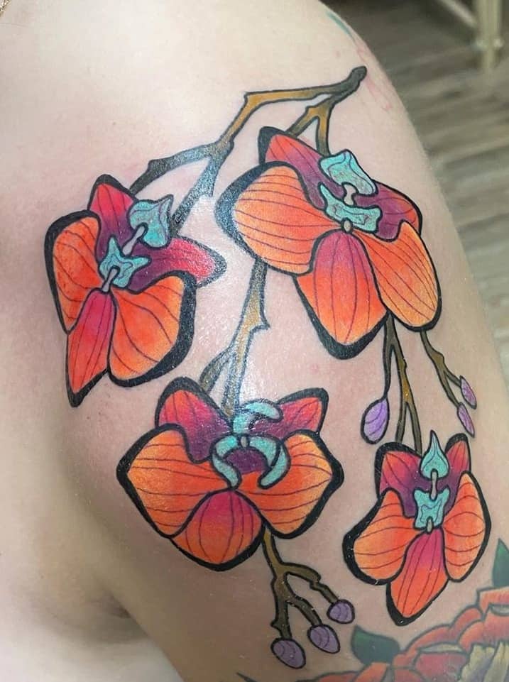 Illustrative Orchid Tattoo