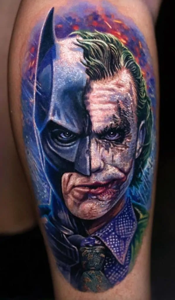 Joker Tattoo on Calf