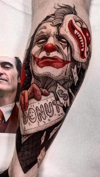 Joker Tattoo on Calf