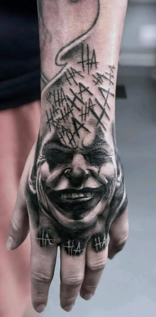 Joker Tattoo on Hand