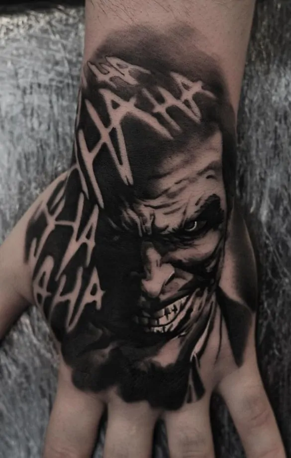 Joker Tattoo on Hand
