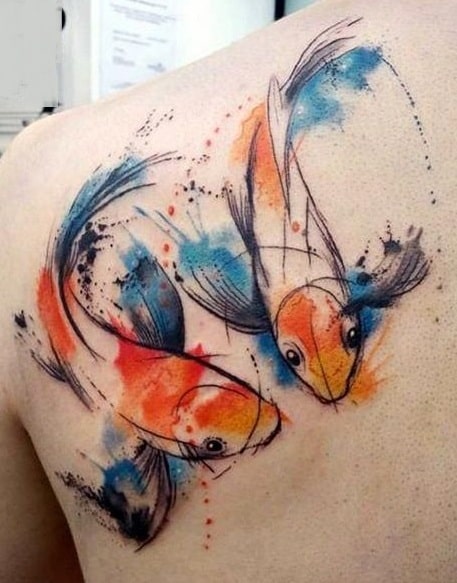 Koi Fish Watercolor Tattoo