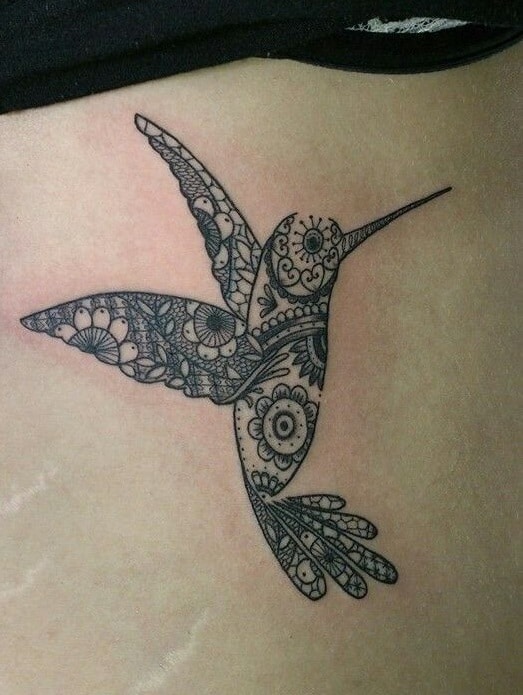Lace Hummingbird Tattoo