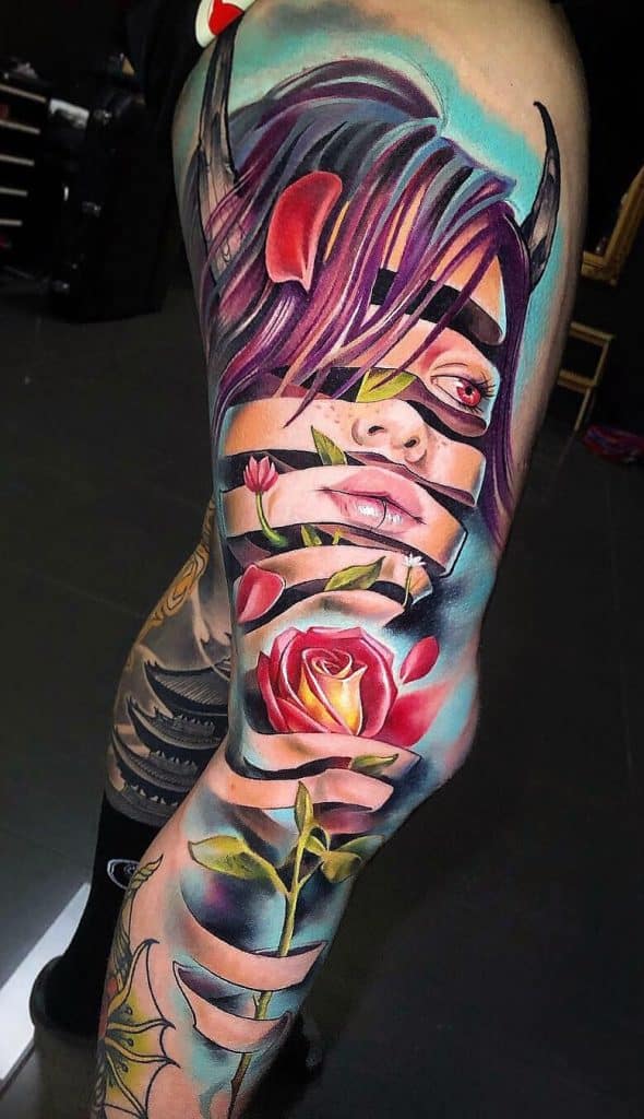Large Rose Tattoo