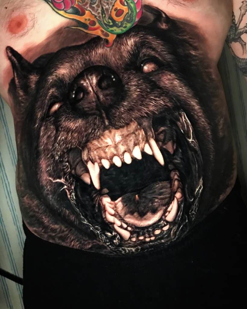 Large Wolf Tattoo