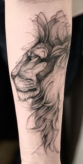 Lion Sketch Tattoo 