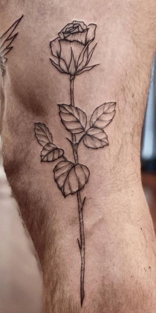 Long Stem Rose Tattoo