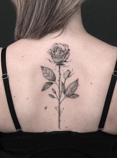 Long Stem Rose Tattoo